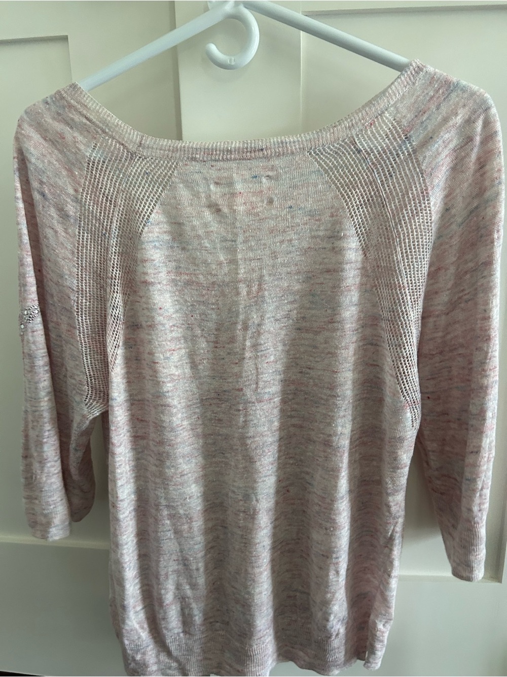 Zadig & Voltaire Light Pink Speckled Off-Shoulder Knit Sweater